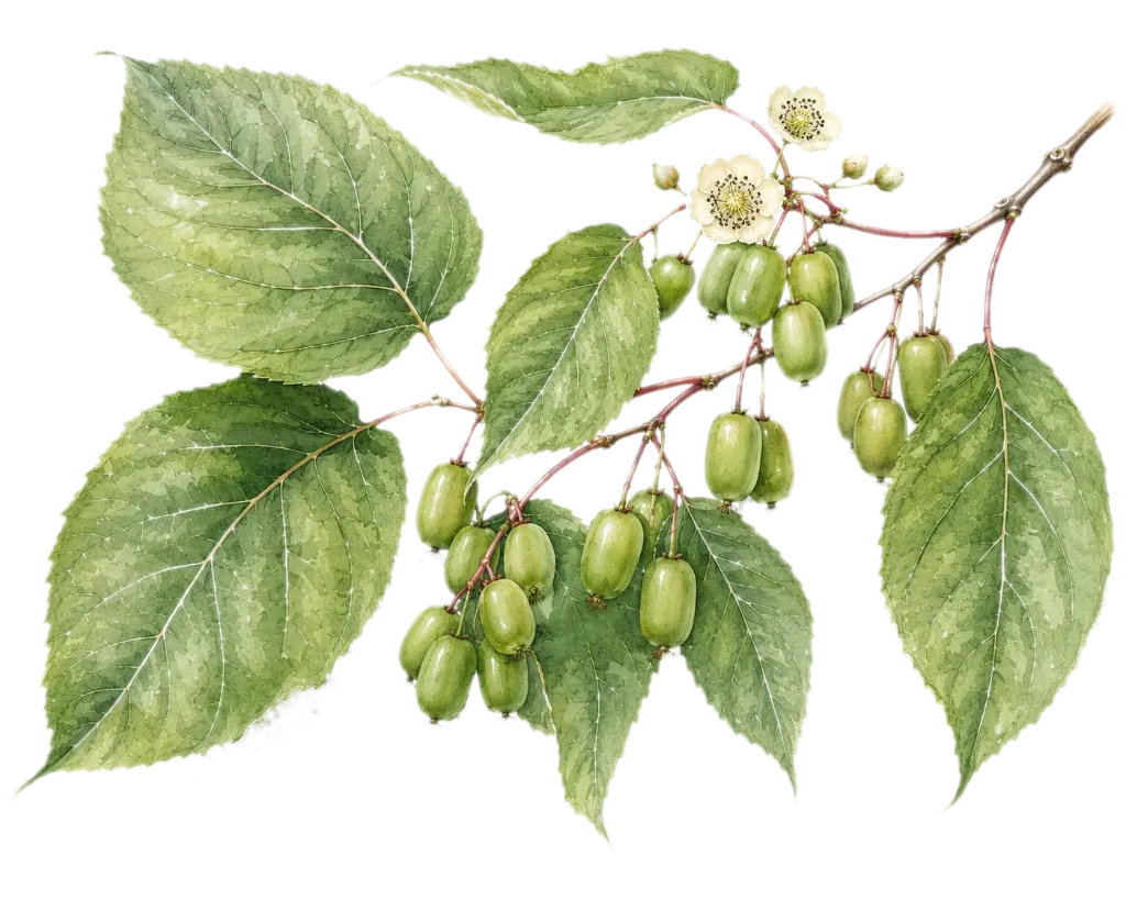 [Actinidia	arguta x polygama] Kiwaï autofertile  - 'Super Issai' ♀ (Conteneur 1,5l - 1 an)